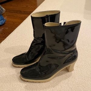 Patent leather boots